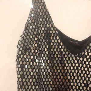 Silver Sequin Spaghetti Strap Dress